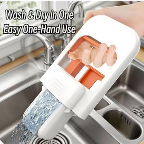 Image of RIVIOX Mini Countertop Squeegee and Sink Scraper | Kitchen Cleaning Tool for Dish Washing Area, Mirror & Car Windows | Compact Design & Storage Hanger