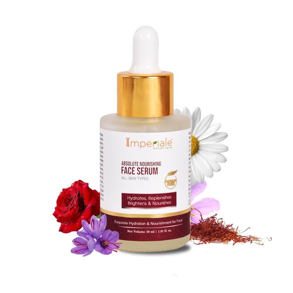 Imperiale Botanique Absolute Nourishing Face Serum 30 ML | 5% Niacinamide, 2% Oat Protein & 1% Saffron | Hydrates, Minimizes Open Pores & Reduces Dark Spots | FDA Approved | Brightening, Wrinkle Reduction & Glowing Skin | All Skin Types