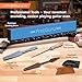 FretGuru String Action Gauge Guitar Fret Ruler Precision Fret Rocker Precise CNC Machined, Diamond Honed, Polished Edge Guitar String Height Gauge Luthier Tool with Thick Leather Case