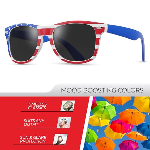 Image of Retro Rewind Polarized Sunglasses for Women Men - UV400 Classic Square Vintage Shades Trendy Unisex Sun Glasses