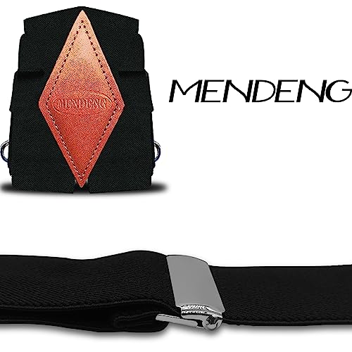 Mendeng Black Suspenders For Men With 4 Snap Hooks Adjustable Braces Groomsmen #TOP3