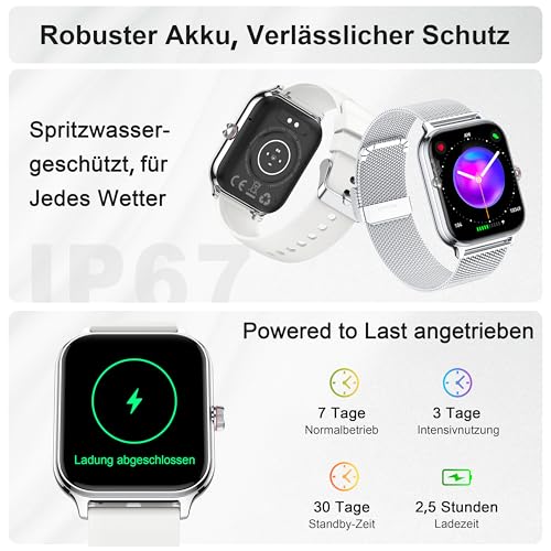 Blutdruck Smartwatch Damen Telefonfunktion für Apple Samsung Huawei Xiaomi – Ansicht 6