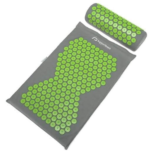 Supportiback® Estera y almohada de acupresión y bienestar – Alivia el dolor de espalda y cuello, relaja los músculos y reduce el insomnio – incluye funda lavable y bolsa de viaje