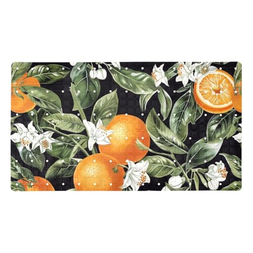 Tapete antideslizante para bañera extralargo de secado rápido con diseño de naranja 2