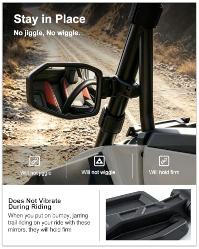 Image of Kiwi Master New Gen Side Mirrors for 2024-2026 Polaris RZR XP /2020-2026 PRO | 2024-2026 RZR XP 1000, 2020-2026 RZR Pro XP / S / R /Turbo R, Trail /S Accessories, Adjustable Rear View Mirror, 2891232, Pair