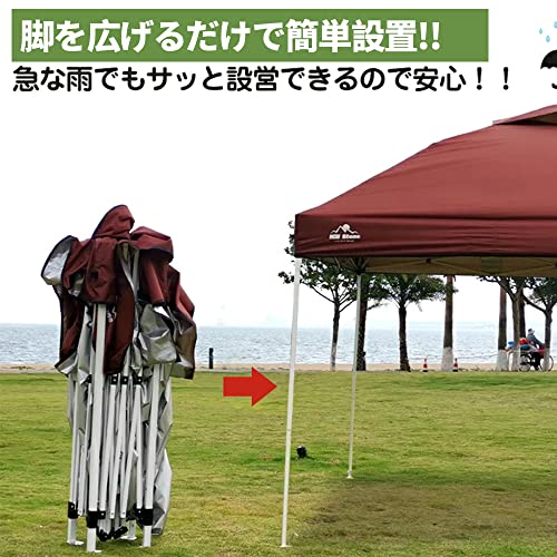 lixinixil タープテント ワンタッチテント BBQ キャンプ アウトドア用品 3m×3m BIGテント lx00135 (グレー) 6枚目
