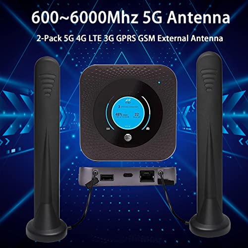 12dBi External 5G 4G LTE 3G GPRS GSM 600~6000Mhz TS9 Magnetic Base Antenna Compatible with Netgear AT&T Nighthawk M6 M5 M1 LB1121, LB2120 LM1300 Verizon Jetpack 8800L Hotspots Router,2 Pack