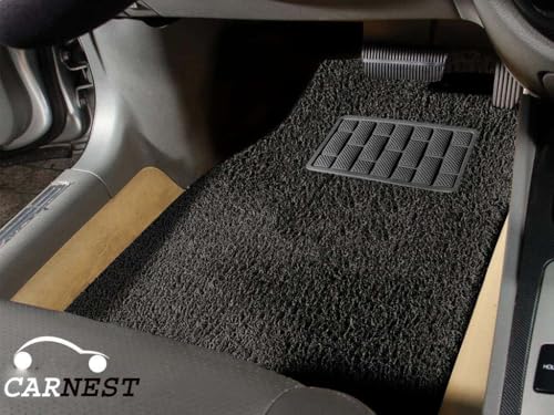 Image of CARNEST Premium Grass PVC Mats, 18mm Thickness, 100% Waterproof and Dustproof Car Floor Foot Mats, Universal Fit in All Cars, Compatible for Renault Scala (2011-2018) All Weather Car Mat, Black