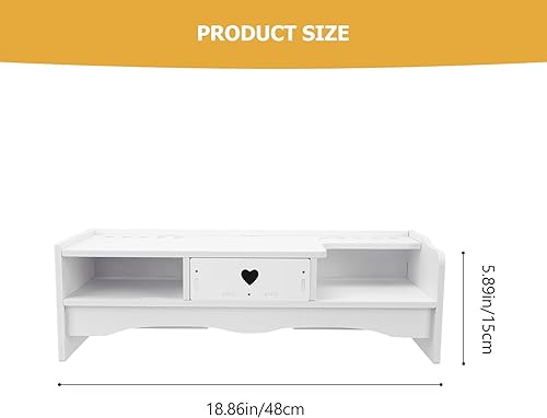 Miniatura 3 de BESPORTBLE Soporte elevador para monitor de computadora con cajón, organizador de escritorio para oficina en casa, estante de almacenamiento