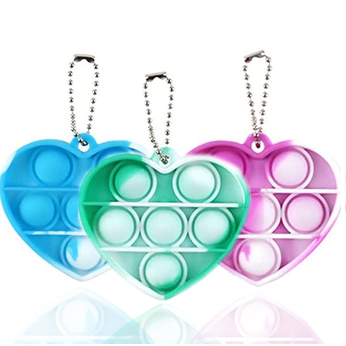 Buy Spielen 3 x Pop It Fidget Toy, Key Ring Pendant Toys for Children