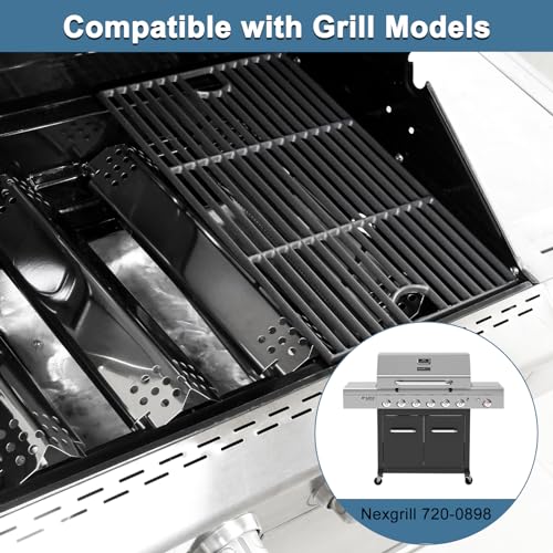 Image of Replacement Parts for Nexgrill 720-0898, Grill Heat Plates, Burner Tubes and Igniter, Grill Grates for Nexgrill 720-0898 Deluxe 6 Burner Gas Grill