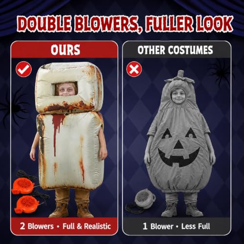 Skirfy Kids Funny Halloween Inflatable Refrigerator Costume with LED Lights - image 6