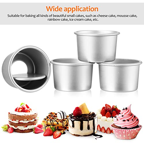 Homoyoyo 4Pcs Cake Pan Round Bakeware, Small Cake Pans Mini Cheesecake Pans Removable Bottom for Mini Cake Pizza Bread - Image 3