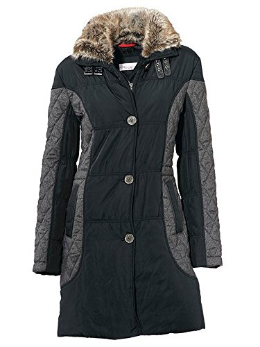 Linea Tesini Damen Steppmantel Mantel Patchmantel Schwarz 38