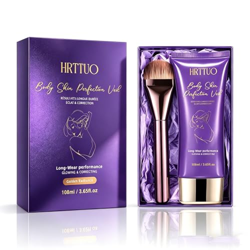 Body Coverage Perfector with Brush - Waterproof Leg & Body Makeup for Skin Imperfections & Uneven...