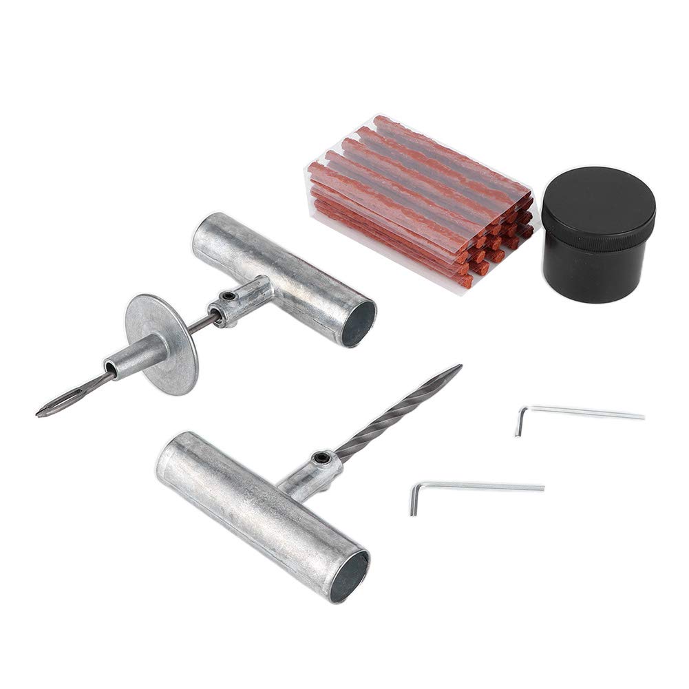Kit de reparación de neumáticos, herramienta de reparación de tapón de pinchazo de neumático sin cámara para tractores, cortacésped, camiones, ruedas de automóviles