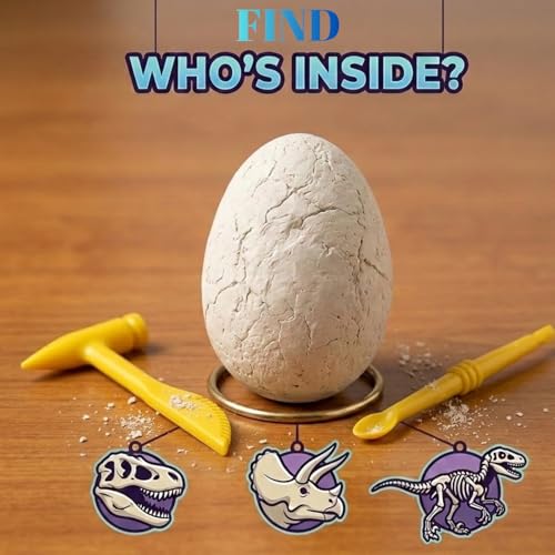 Image of APEX Dinosaur Egg Dig Kit 1 Surprise Dino Fossil Excavation Toy for Kids 5+ with Digging Tools STEM Educational Discovery Science Activity Gift Boys and Girls