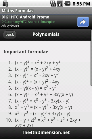 Maths Formulas - App on Amazon Appstore