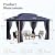 SUNSHINE VALLEY 10x13' Outdoor Patio Gazebo Wood Look, Canopy Tent with Heavy-Duty Metal Frame, Screened Gazebo with Dual Roof & Curtains, Patio Canopy with Mosquito Netting for Backyard, Navy Blue