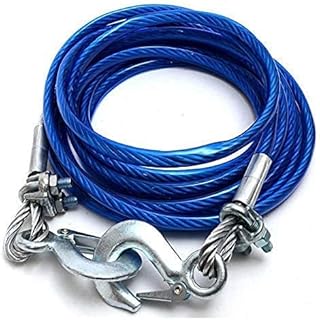 Delzon 12mm Car Tow Cable 4 Miter Long, 7 Ton Capacity Towing Super Strong Emergency Heavy Duty Forged Hooks with Self Locking Hook (Blue)-picture-24