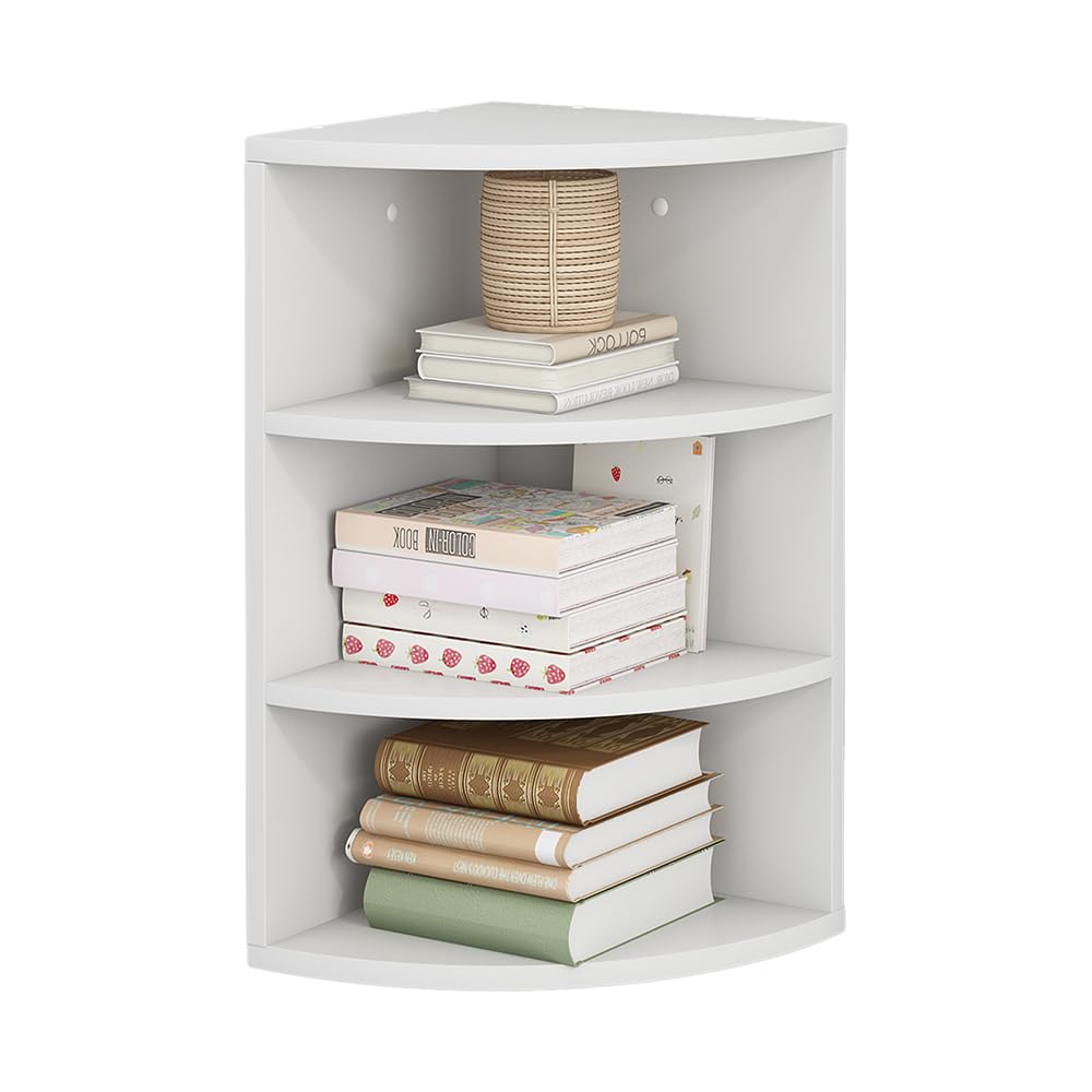 Vicco Eckregal Fabienne, Weiß, 30 x 60 cm 3 Fächern, zur Wandmontage geeignet für Variable Raumgestaltung