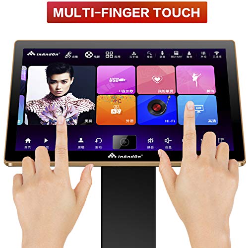 InAndOn KV-V5 Max Karaoke System, 22\" Touch Screen Karaoke Machine for Adults, YouTube Movie Song WiFi Cloud Download, Professional Karaoke System Fit for Home Party KTV Bar DJ - Thumbnail 2