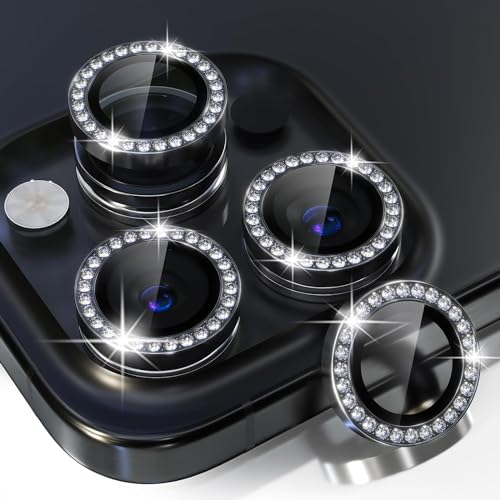 Image of inchiPhone 15 Pro / 15 Pro Max Camera Lens Protector Ring - Premium 9H Tempered Glass Lens Guard, Anti-Scratch, Anti-Drop, HD Clear Camera Lens Cover for Ultimate Protection and Durability inch Diamond Black
