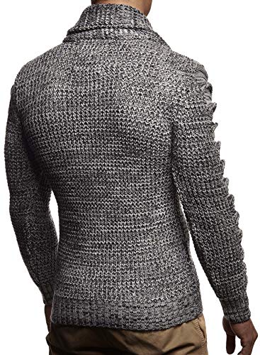 Leif Nelson Men's Knit Sweater | Knitted Pullover With Shawl Collar | Men's Comfortable Sweatshirt Slim Fit | LN55754