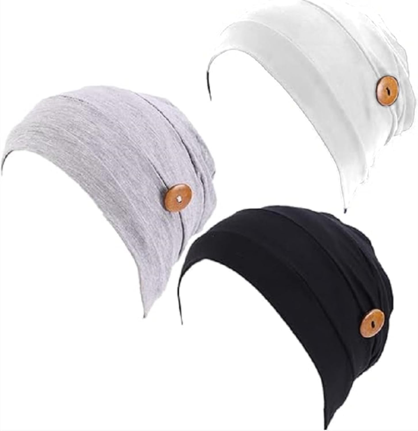 Working Cap with Buttons Women Scrub Cap Yoga Sports Beanie Workout at Home Turban Headwrap Protect Ears Chemo Hats