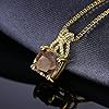 JewelleryPalace Delicate 1ct Cushion Cut Genuine Smoky Quartz Pendant Necklace for Women, 14k Yellow Gold Plated 925 Sterling Silver Necklace for Girl, Natural Gemstone Jewellery Gift 18 Inches Chain #4