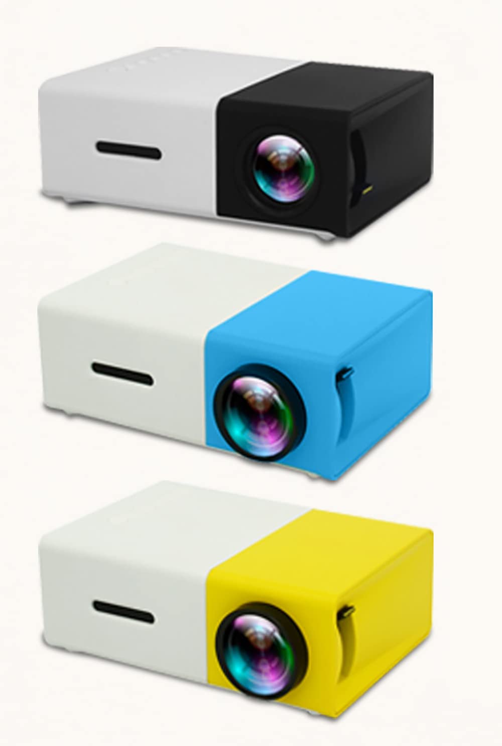 Projecteur de Divertissement à Domicile Portable à LED, Mini projecteur, Nouvelle Alimentation Mobile Haute définition 1080P, Interaction Parent-Enfant de Camping en Plein air (Bleu)