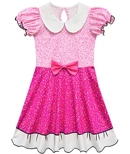 Robe fille rose 150 cm pour enfant de 11-12 ans en coton fluide