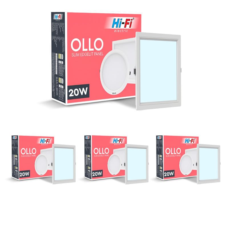 Image of Hi-Fi OLLO 20 watt Downlight for Junction Box | Cool Day White (6500K) |68 mm Cutout| Inbuld Driver| Square Ied Light for Ceiling Pack of 4