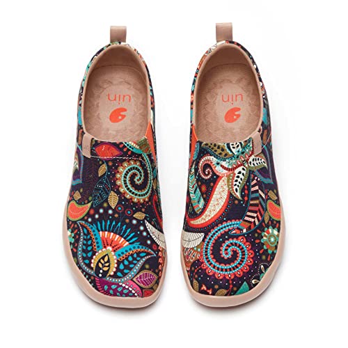 Image of UIN Women's Slip On Shoes Colorful Comfortable Lightweight Art Travel Sneakers Casual Floral Stylish Everyday Loafers