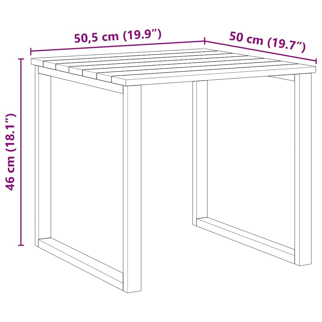 vidaXL Tavolo Naturale 50,5 x 50 x 46 cm Legno di Pino impregnato, Tavolino da Giardino e terrazza, Design Compatto e Resistente, arredo Versatile per Patio e Lounge