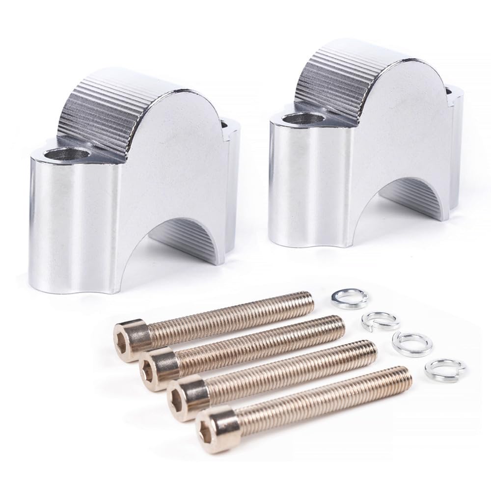 NFAHBAQA 1 Pair Motorcycle Handlebar Risers for TRACER700 Tracer 700 7 GT 7GT Tracer7GT 2020-2024, Universal 22/28mm Riser Handlebar Clamp Back Move Mount Adapter Accessory,Silver-28mm