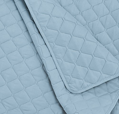 Amazon Basics, ampio copriletto trapuntato, Blu