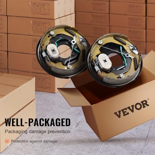 Vevor 4-HOLE MOUNTING Electric Trailer Brake Assembly, 10 Inch X 2-1/4", 1 Pair Self-Adjusting Electric Brakes Kit For 3500 Lbs Axle, 4-Hole Mounting, Backing Plates For Brake System Part Replacement thumb #5