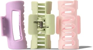 Mello Small Hair Clip - Flexible Comfort Hair Claw for Women, For Thick & Thin Hair Styling, Durable Material, Matte Non-Slip Finish, Made in Korea, Patent Pending (3 Pack, Small, Pastel)