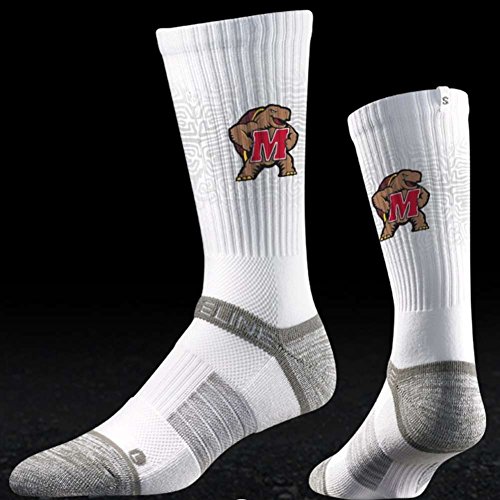 Strideline Maryland Terrapins Strapped Fit 2.0 Socks - White