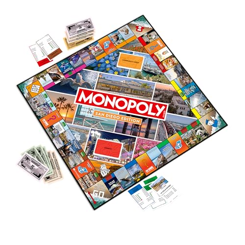 Monopoly San Diego, CA Edición, juego de mesa familiar 2-6 jugadores miniatura 1