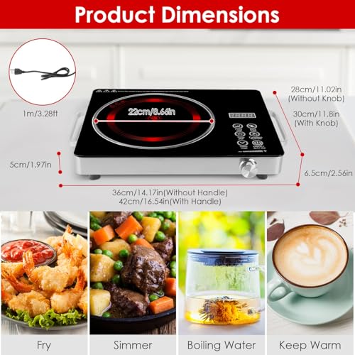 Image of Portable Electric Single Burner Cooktop,3500W Infrared Hot Plate