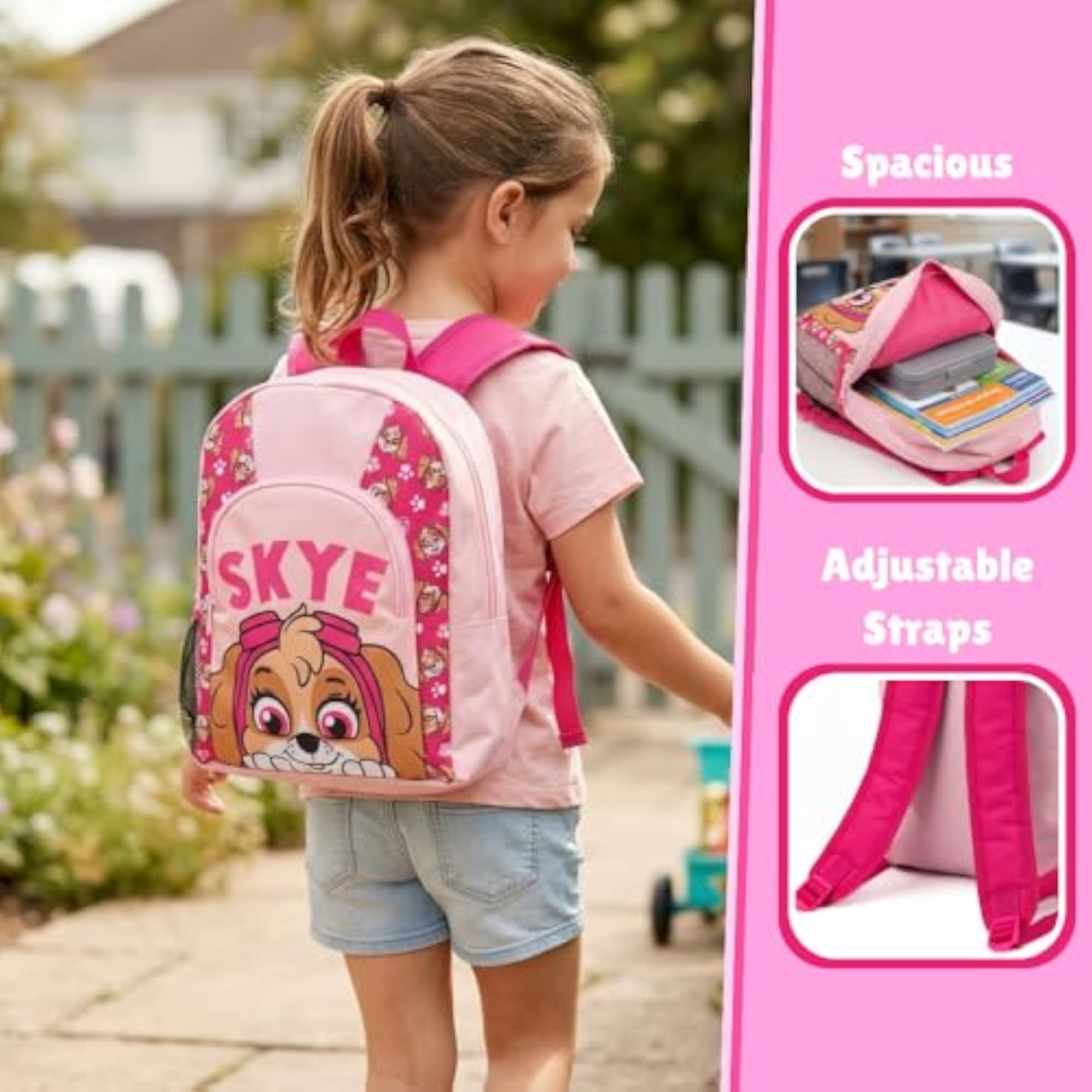 Boys Pink Rucksack with Adjustable Straps, Character Schoolbag