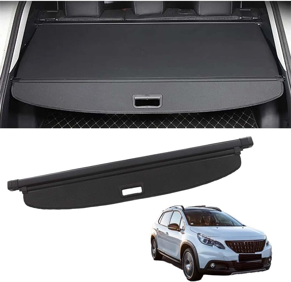 Cubierta de Carga for Maletero de Coche, para Peugeot 2008 I (Facelift 2016) 2016, Cortina de privacidad Maletero Trasero de Coche.