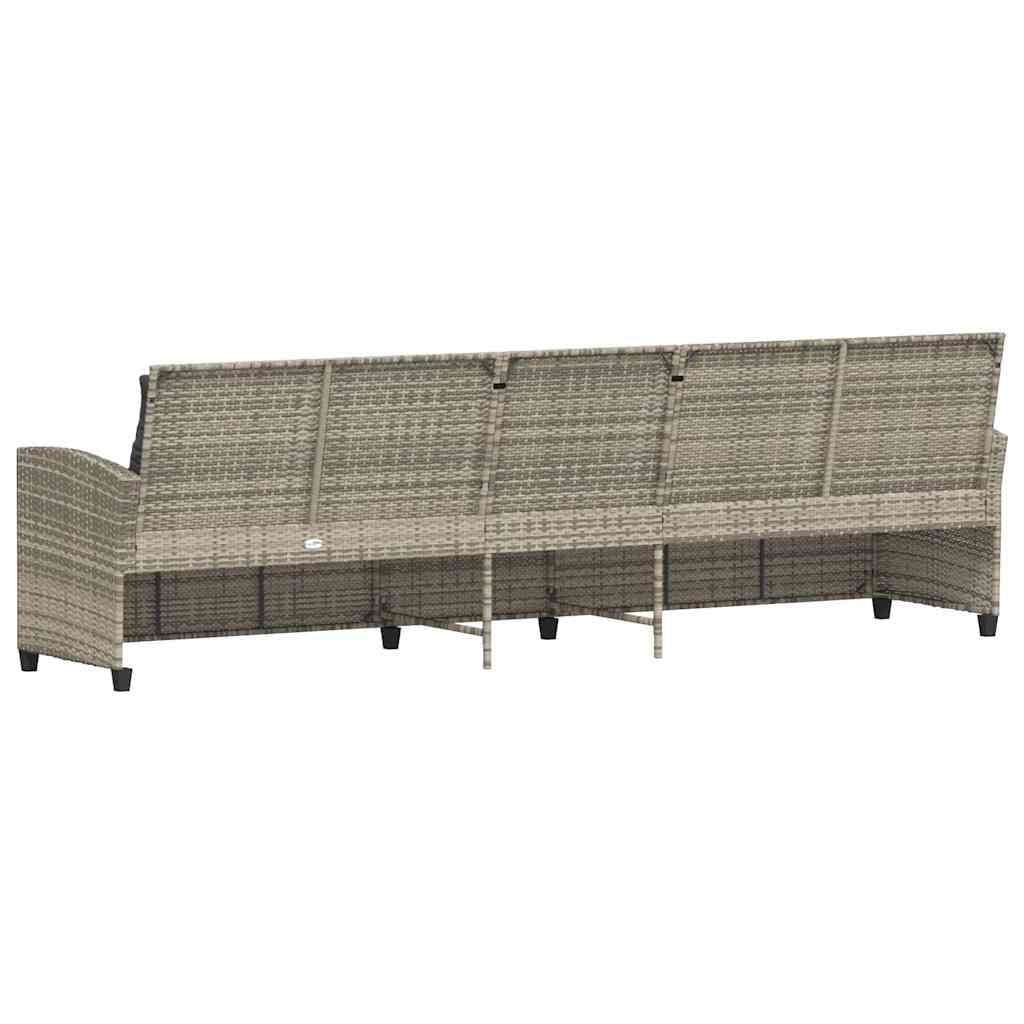 vidaXL Divano da Giardino con Cuscini 5 Posti Grigio Chiaro Polyrattan, Divano da Esterno, Divano da Giardino a 5 posti, Divano da Esterno a 5 posti