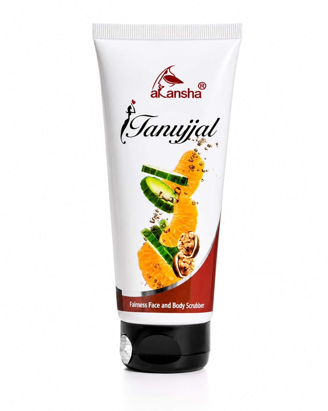 AKANSHA Tanujjal Ayurvedic Skin Nourishing Exfoliating Black Head Removal Dead Skin cell Removal Moisturising Face and Body Scrubber With Walnut (200)-picture-26