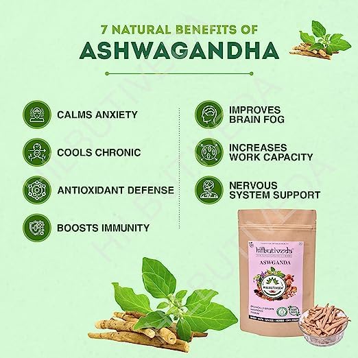 Hillbutiveda Ashwagandha Root Whole | Raw Withania somnifera | Helps fight anxiety and stress | Ayurvedic Herbal Supplement That Promotes Vitality & Strength (100 g) 3