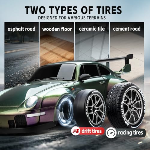 Image of RC Drift Car 1 /24 4WD Gradient Remote Control Drift Car Vehicle | 20KM /H Low /High Speed Widebody RC Cars Extra Racing Tires, Vehicle for Beginners Indoor Outdoor Play