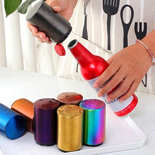 Miniatura 4 de Buyer Star Abrebotellas, abridor de botellas magnético con captador de tapa, picnic, camping, barbacoa, viajes (dorado)