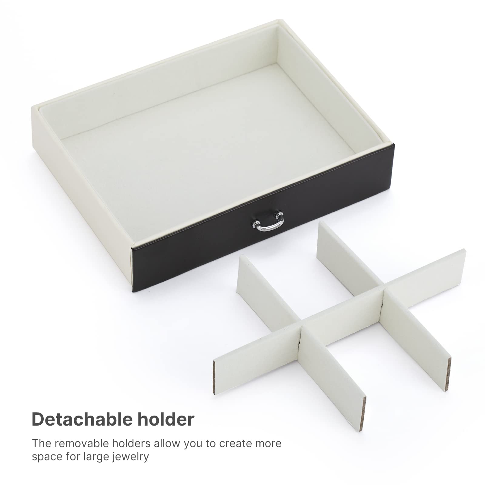 Mondeer Caja de Joyas de 5 Niveles, Joyero Grande, Cajones y Almohada para Relojes, Múltiples Compartimentos de Almacenamiento, Adecuado para Pendientes, Gafas de Sol, Pulseras, Cuero PU, Negro